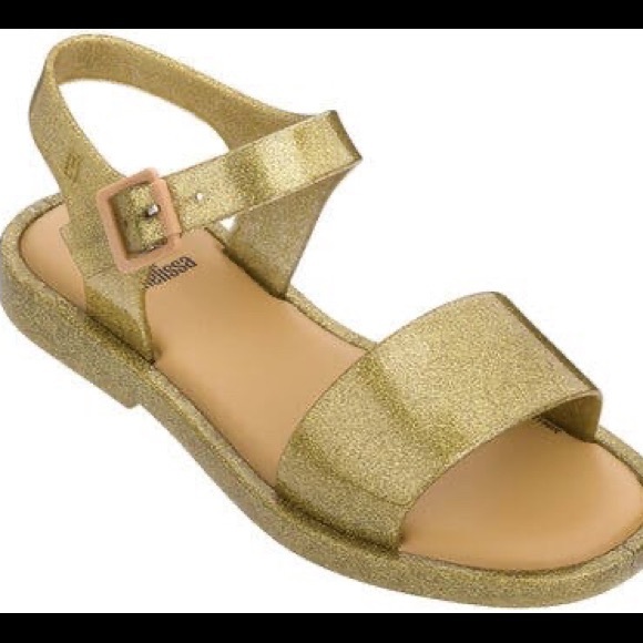 mini melissa mar glitter jelly sandal